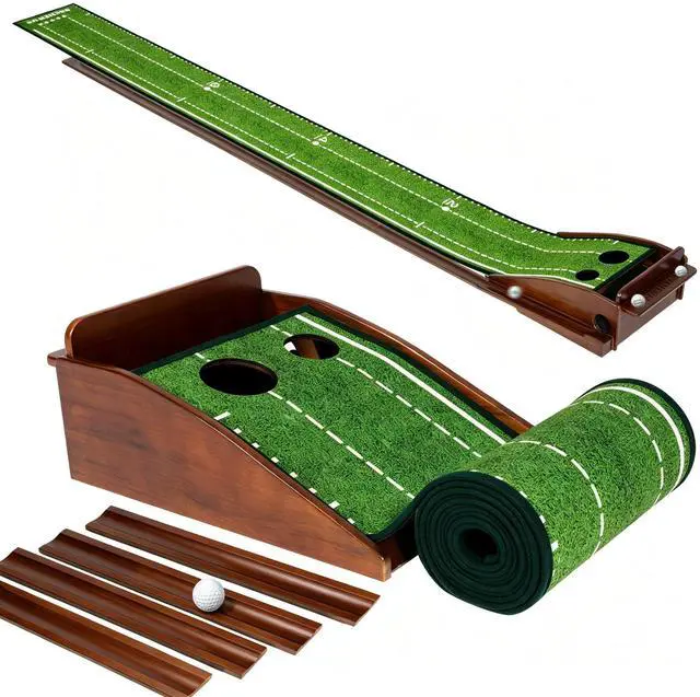 Main image of Putting Green Indoor Mat Outdoor Golf Putting Mat with Automatic Ball Return - Ideal for Home, Office, and Outdoor Use