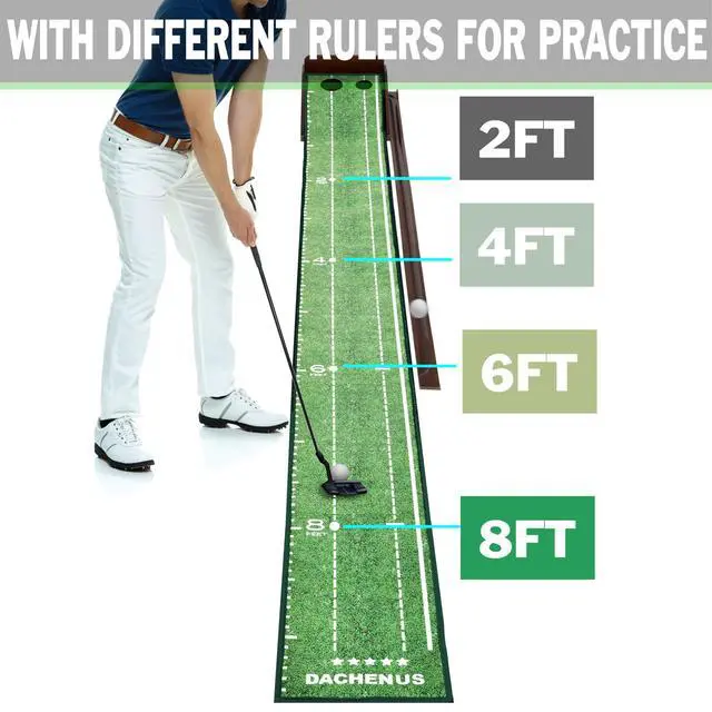 Alt view image 3 of 7 - Putting Green Indoor Mat Outdoor Golf Putting Mat with Automatic Ball Return - Ideal for Home, Office, and Outdoor Use