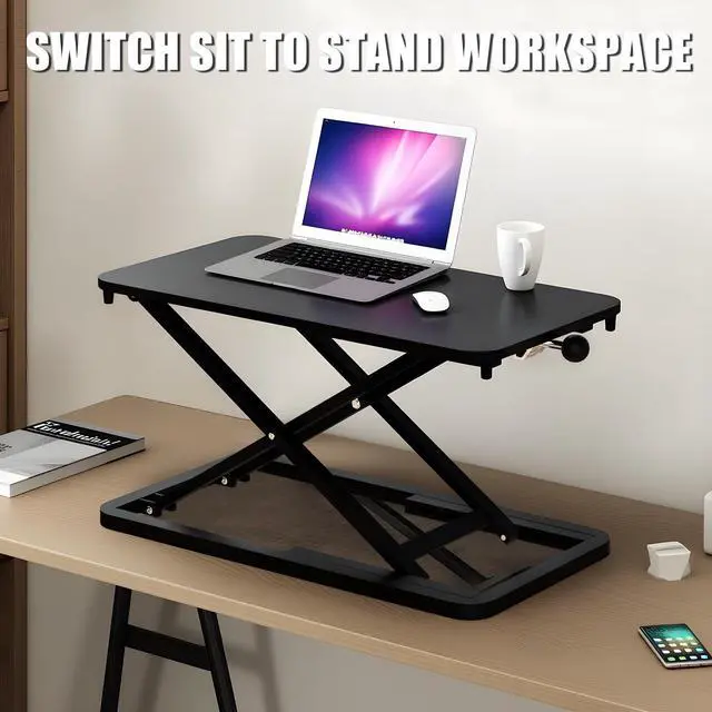 Alt view image 2 of 7 - Keyboard Riser for Desk- 23.6 Height Adjustable Standing Desk Converter, Table Lifter for Standing, Keyboard and Mouse Riser for Ergonomic Sit Stand Workstations, 6 Height Levels