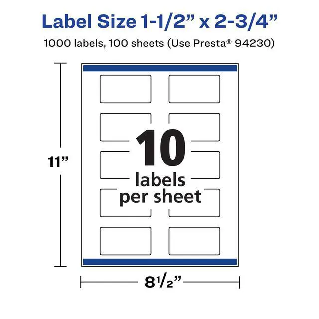 Alt view image 5 of 7 - Matte White Rectangle Labels, Sure Feed Technology, 1.5" x 2.75", 1,000 Matte White Printable Labels