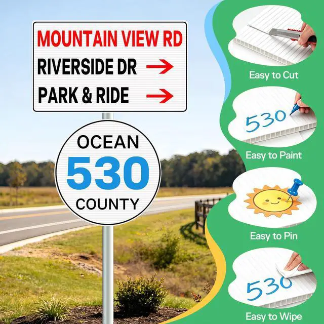 Alt view image 2 of 7 - 8 Pack 24x36 Inch Corrugated Plastic Board, White Poster Board, | 4mm Thick Waterproof Double-Sided Coroplast Sheets & Blank Yard Signs for Business Advertising, Real Estate & Garage Sales