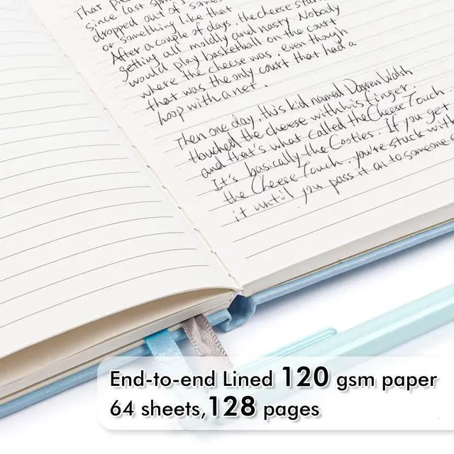 Alt view image 3 of 7 - 18 Pack Journal Notebook for Work, Business Notebook Bulk Hardcover Lined Writing Journal with Pen Holder for Men Women Note Taking, with 18 Black Pens, 120 GSM, 5.1x8.3, A5, Light Blue