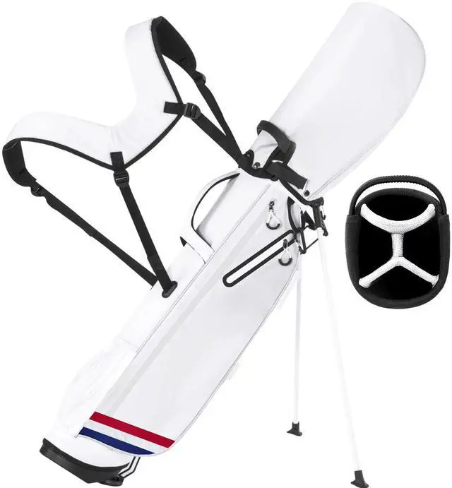 Main image of Lightweight Golf Stand Bag, 4-Way Full-Length Dividers, Holds Up to 10 Clubs, 3.7 lbs Golf Bag with Dual Straps & Stand for Driving Range, Par 3, and Standard Courses