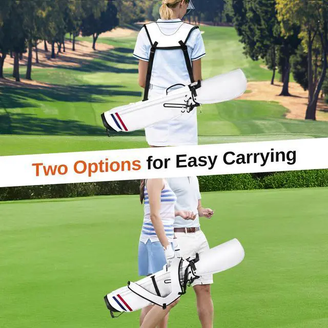 Alt view image 2 of 7 - Lightweight Golf Stand Bag, 4-Way Full-Length Dividers, Holds Up to 10 Clubs, 3.7 lbs Golf Bag with Dual Straps & Stand for Driving Range, Par 3, and Standard Courses