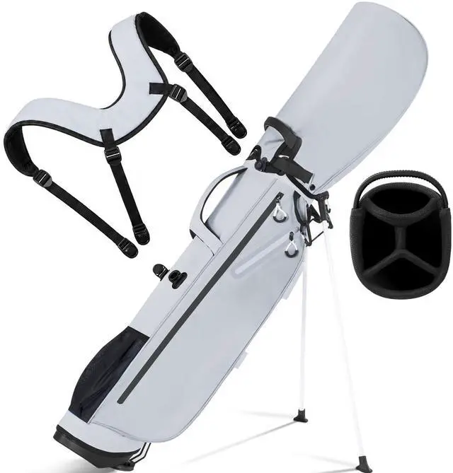 Main image of Lightweight Golf Stand Bag, 4-Way Full-Length Dividers, Holds Up to 10 Clubs, 3.7 lbs Golf Bag with Dual Straps & Stand for Driving Range, Par 3, and Standard Courses