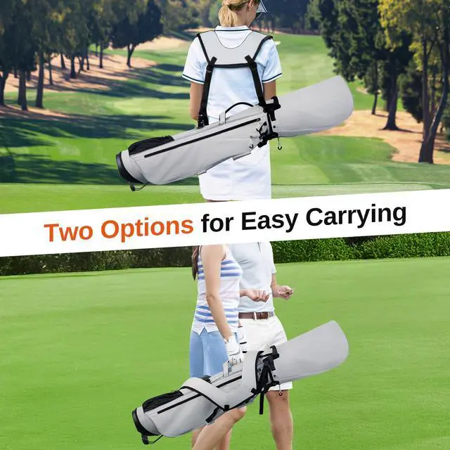 Alt view image 3 of 7 - Lightweight Golf Stand Bag, 4-Way Full-Length Dividers, Holds Up to 10 Clubs, 3.7 lbs Golf Bag with Dual Straps & Stand for Driving Range, Par 3, and Standard Courses