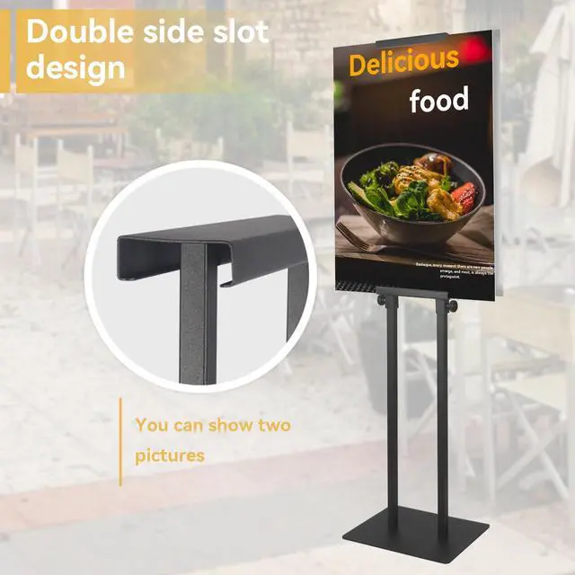 Alt view image 5 of 6 - Poster Stand for Display Pedestal Sign Stand Double-SidedHeavy Duty Floor Sign Holder with Base Adjustable Height Up to 75inches for Board & Foam,2Pack