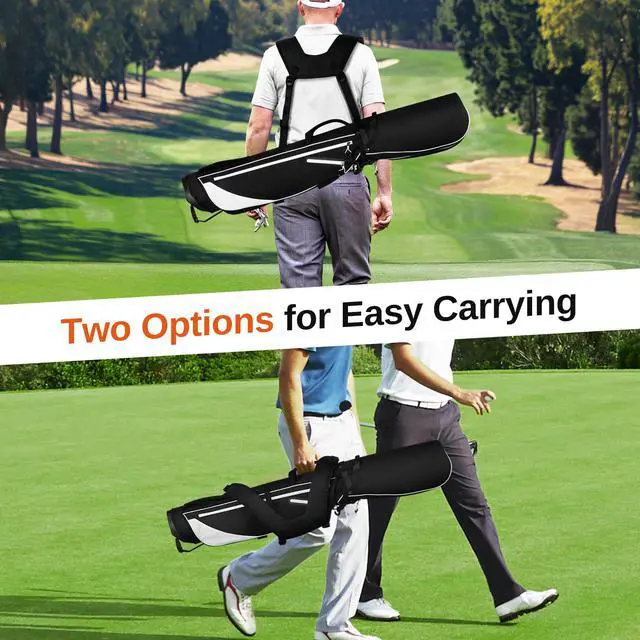 Alt view image 2 of 7 - Lightweight Golf Stand Bag, 4-Way Full-Length Dividers, Holds Up to 10 Clubs, 3.7 lbs Golf Bag with Dual Straps & Stand for Driving Range, Par 3, and Standard Courses
