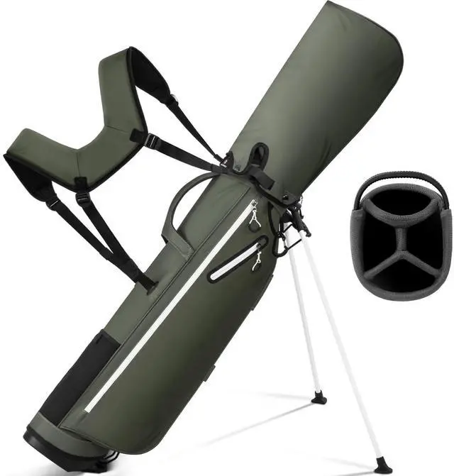 Main image of Lightweight Golf Stand Bag, 4-Way Full-Length Dividers, Holds Up to 10 Clubs, 3.7 lbs Golf Bag with Dual Straps & Stand for Driving Range, Par 3, and Standard Courses