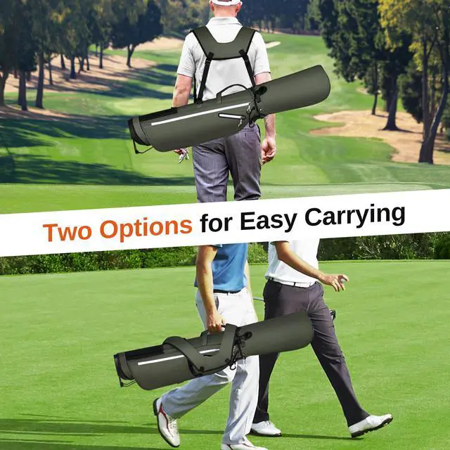 Alt view image 2 of 7 - Lightweight Golf Stand Bag, 4-Way Full-Length Dividers, Holds Up to 10 Clubs, 3.7 lbs Golf Bag with Dual Straps & Stand for Driving Range, Par 3, and Standard Courses