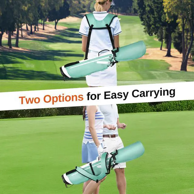 Alt view image 2 of 7 - Lightweight Golf Stand Bag, 4-Way Full-Length Dividers, Holds Up to 10 Clubs, 3.7 lbs Golf Bag with Dual Straps & Stand for Driving Range, Par 3, and Standard Courses