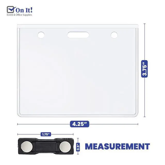 Alt view image 3 of 6 - On It! 100-Pack Magnetic Name Badge Holders 4"x3" (W x H) Clear Tags for Events & Conferences No-Damage Magnets | PVC-Free | Fits 5392 Inserts | Reusable for Trade Shows & Meetings