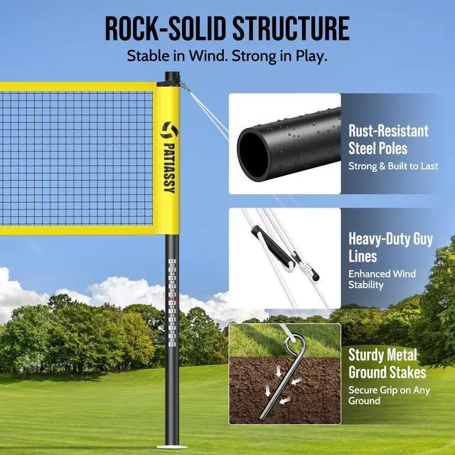 Alt view image 3 of 7 - Badminton Set for Backyard, Outdoor Badminton Net with Anti-Sag Design, 4 Professional Badminton Rackets, 4 Shuttlecocks and Carry Bag for Lawn or Beach