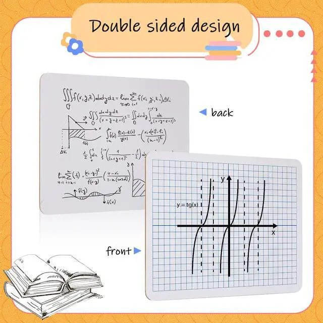 Alt view image 4 of 7 - 48 Pack Dry Erase XY Axis Graph Lap Boards 9'' x 12'' Double Sided White Boards Dry Erase Lapboards Math Student White Boards Double Sided Dry Erase Board with Erasers for School Classroom Supplies
