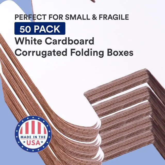 Alt view image 2 of 5 - Small Shipping Boxes 10"L x 6"W x 2"H, 50-Pack | Foldable Corrugated Cardboard Crush-Proof Box for Shipping, Packing, Moving and Storage 10x6x2