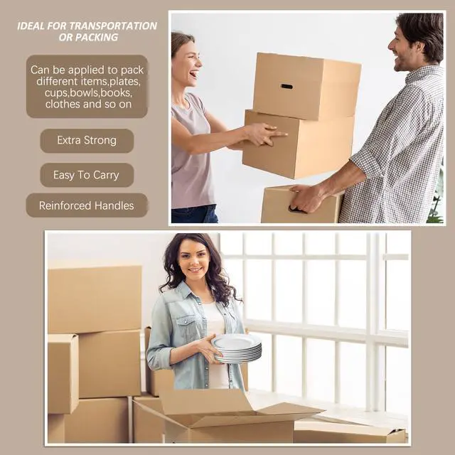 Alt view image 6 of 6 - 6 Sets Dish Packing Kit Include 1 Box 5 Dividers 1 Base Plate Each Set Kitchen Moving Boxes Glassware Packing Kit Dish Containers Supplies for Moving Dishes Glassware (20 x 15 x 12 Inches)