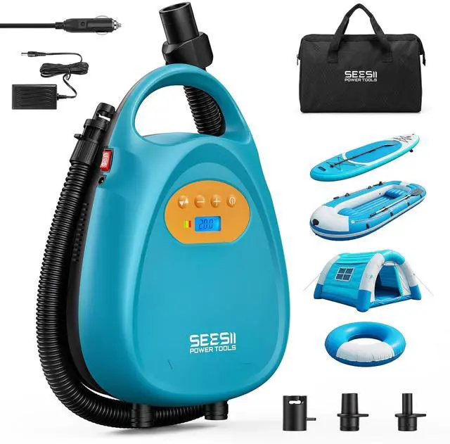 Main image of Cordless Paddle Board Pump Electric, Rechargeable 20PSI SUP Pump, Intelligent Dual Stage Fast Inflation & Deflation, Portable High Pressure Auto-Off Air Pump for Paddleboard, Boat, Kayak