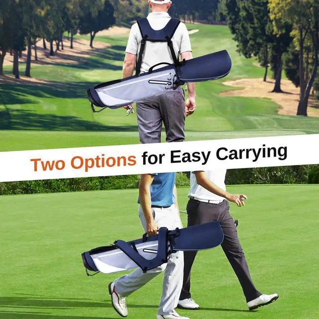Alt view image 2 of 7 - Lightweight Golf Stand Bag, 4-Way Full-Length Dividers, Holds Up to 10 Clubs, 3.7 lbs Golf Bag with Dual Straps & Stand for Driving Range, Par 3, and Standard Courses