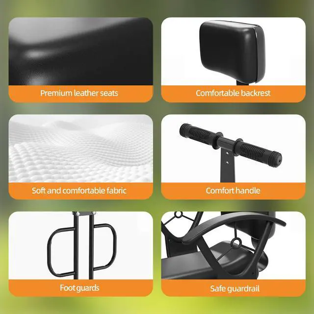 Alt view image 2 of 7 - Rear Child Bike Seat,Rear Mounted Child Bike Seats,Back Mount Child Seat with Back Rest Armrest Foot Pedals,Width Adjustable Bicycle Rear Seat,Fits All Bicycle Rear Frames