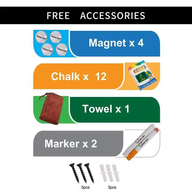 Alt view image 7 of 7 - Rustic Wood Framed Magnetic Chalkboard 24 x 36, Large Hanging Chalk Board Sign for Kids, Non-Porous Wall Blackboard for Wedding Kitchen Restaurant Menu and Home with 4 Unique Magnets, Brown