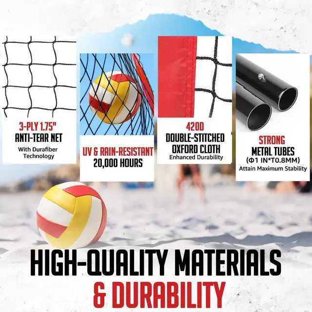 Alt view image 6 of 7 - Volleyball Net, 12ft/20ft Volleyball Training Net for Backyard Height Adjustable, Portable Freestanding Practice Net for Hitting & Serving Drills, Pop up Net with Carry Bag for Indoor Outdoor