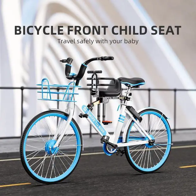 Alt view image 6 of 6 - Child Bike Seat, Kids Bike Seat with Guardrail, High Seat Cushion Backrest Mountain Bike Child Bike Seat, Bicycle Child Safety Seat for Children from 1 to 3 Years Old