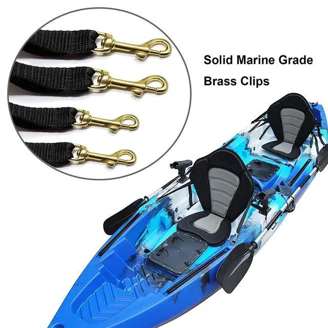 Alt view image 2 of 7 - 2 Pack of Kayak Seat Deluxe Padded Canoe Backrest Seat Sit On Top Cushioned Back Support SUP Paddle Board Seats with Detachable Storage Bag 4 Adjustable Straps for Kayaking Canoeing Rafting Fishing