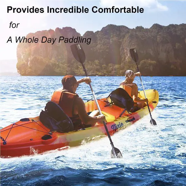 Alt view image 7 of 7 - 2 Pack of Kayak Seat Deluxe Padded Canoe Backrest Seat Sit On Top Cushioned Back Support SUP Paddle Board Seats with Detachable Storage Bag 4 Adjustable Straps for Kayaking Canoeing Rafting Fishing