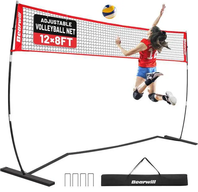 Main image of Volleyball Net, 12FT/20FT Portable Volleyball Net for Backyard, Freestanding Volley Ball Set Height Adjustable with Carry Bag, Volley Ball Practice Nets Training Equipment for Indoor Outdoor
