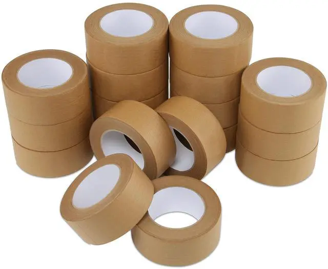 Main image of Kraft Packing Tape, Brown Paper Gummed Tape for Packing Boxes, Shipping Cardboard and Carton Sealing, 18 Rolls x 2 inch x 55 Yard x 7 mil, B218BR