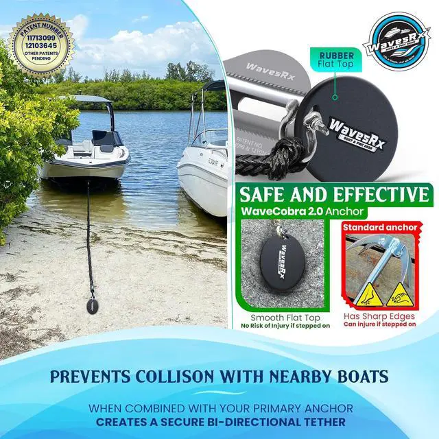 Alt view image 3 of 7 - Patented Aluminum Spike Beach Anchor | Ultra-Light PWC, Jet Ski & Sand Anchor for Boat, Pontoon & Kayak Secure Anchoring Near Shore