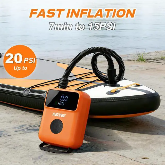 Alt view image 2 of 7 - Cordless SUP Air Pump 20PSI Battery Powered, High Pressure Electric Paddle Board Pump with Auto Shut-Off, Fast Inflate/Deflate, USB-C & 12V DC for SUP, Kayak, Boat