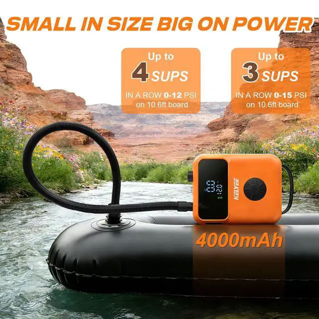 Alt view image 3 of 7 - Cordless SUP Air Pump 20PSI Battery Powered, High Pressure Electric Paddle Board Pump with Auto Shut-Off, Fast Inflate/Deflate, USB-C & 12V DC for SUP, Kayak, Boat