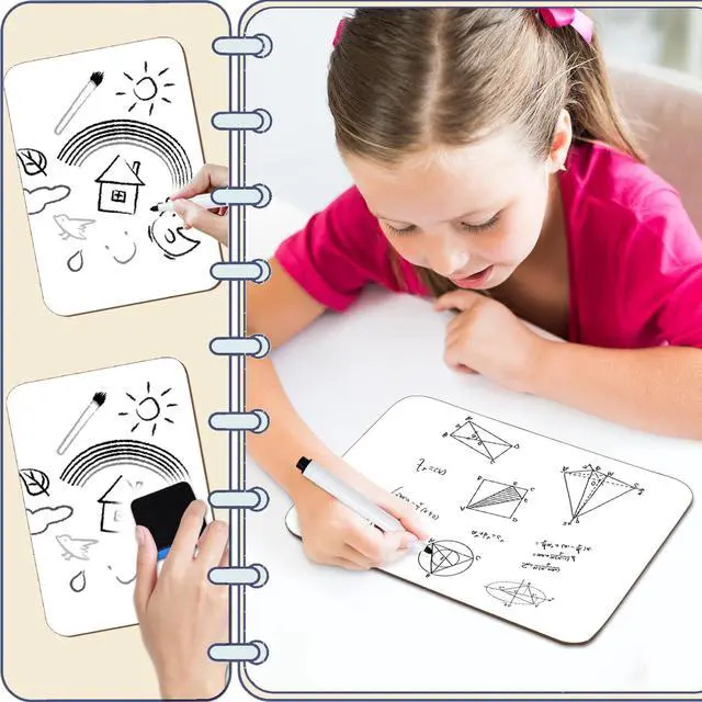 Alt view image 4 of 7 - 80 Pcs Small White Board 5 x 7 Inch Mini Dry Erase Board Small White Boards with Markers Erasers Double Sided Dry Erase Whiteboards for Students Classroom Meeting Voting Games Party (80)