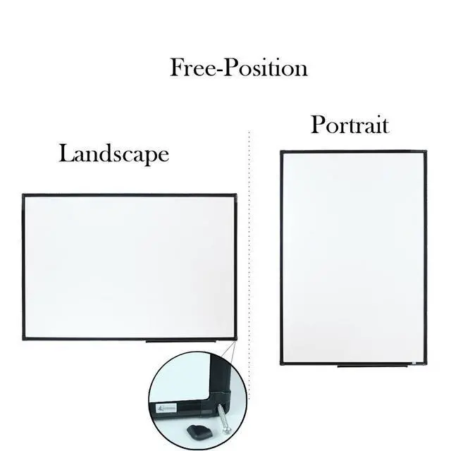 Alt view image 3 of 7 - Magnetic White Board, 48" x 36" Dry Erase Board with Pen Tray Wall-Mounted Message Presentation Meno Board, Black Aluminium Framed for School, Home and Office