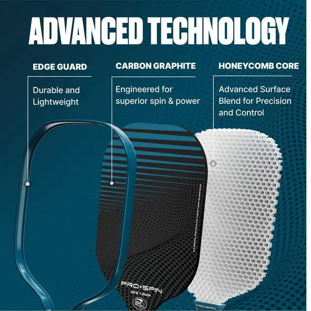 Alt view image 3 of 7 - Carbon Fiber Pickleball Paddles Set of 2 | Lightweight Pickleball Set with Indoor/Outdoor Balls and Bag Durable Pickle Ball Paddle Gift for Men, Women & Families