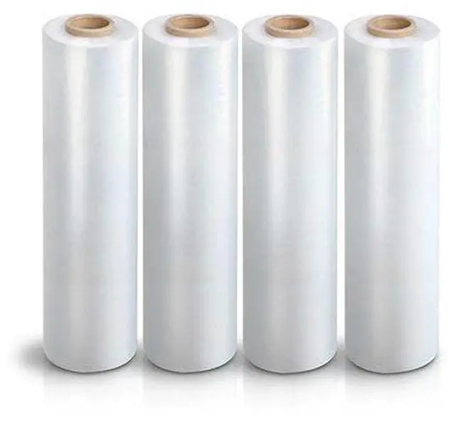 Main image of Stretch Film Hand Bundling - Clear, 18" x 1200ft, 60 Gauge, 4 Pack, Industrial Heavy Duty Shrink Wrap for Packing, Shipping, Pallet and Moving Supplies