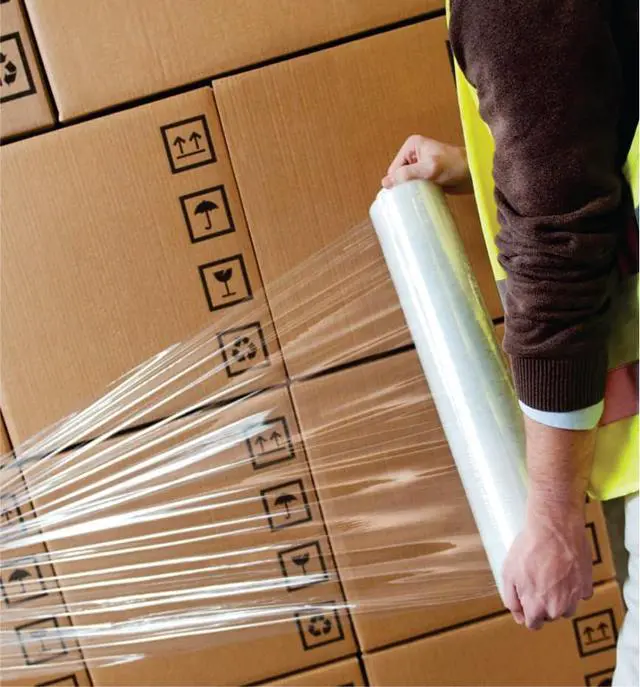 Alt view image 3 of 7 - Stretch Film Hand Bundling - Clear, 18" x 1200ft, 60 Gauge, 4 Pack, Industrial Heavy Duty Shrink Wrap for Packing, Shipping, Pallet and Moving Supplies