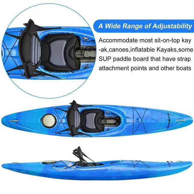 Alt view image 7 of 7 - Kayak Seats - 1/2 Pck, Thicken Padded Seat Cushion with Back Support, Canoe & Ocean Sup Compatible
