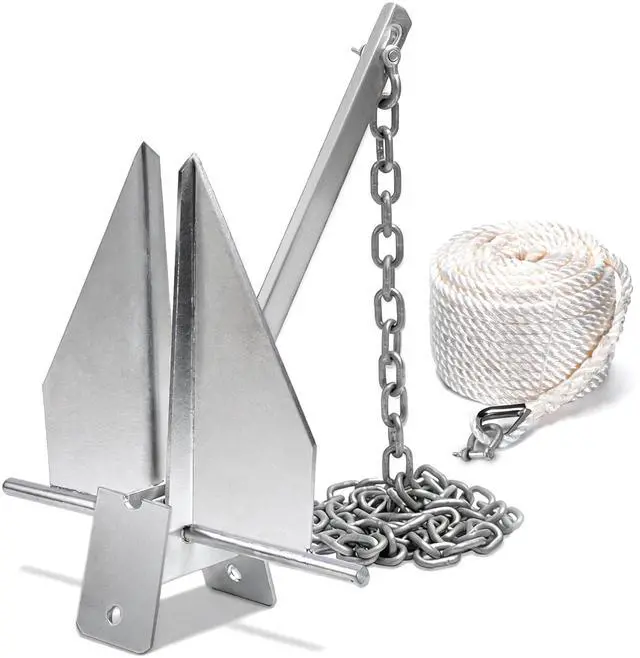 Main image of Heavy Duty Boat Anchor Kit with Anchor Chain, Shackle and Anchor Rope, 5/8/10/13/18 lb Danforth Anchor,Boat Anchor for Pontoons, Dinghies, Fishing Boats, Bass Boats, Sport Boats, Sport Yachts
