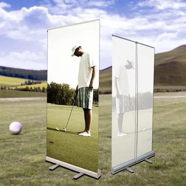 Alt view image 6 of 7 - 33.5''x 80'' Heavy Duty Retractable Roll Up Banner Stand, Aluminum Portable Sign Holder with Padded Canvas Bag for Trade Show Exhibition Store Displays (Stand Only)