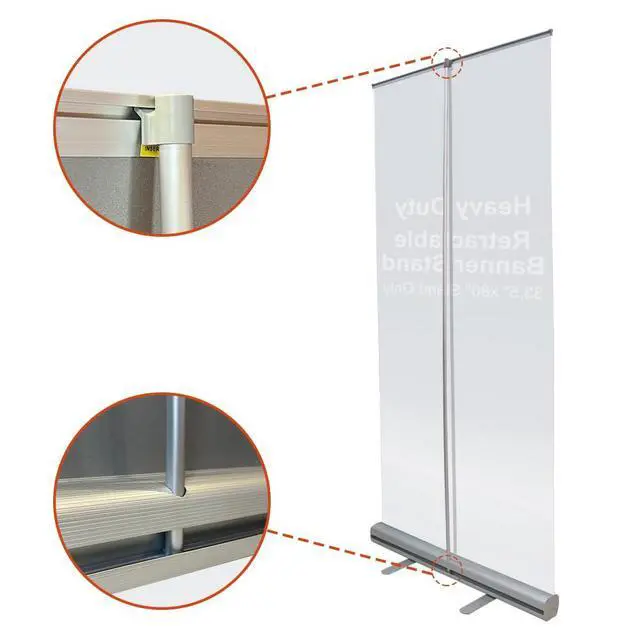 Alt view image 7 of 7 - 33.5''x 80'' Heavy Duty Retractable Roll Up Banner Stand, Aluminum Portable Sign Holder with Padded Canvas Bag for Trade Show Exhibition Store Displays (Stand Only)