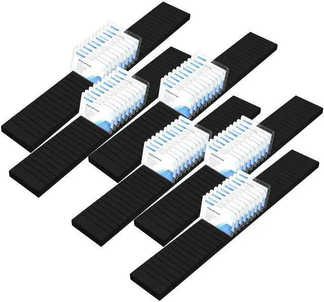 Main image of 6 Pcs Wooden Name Badge Holder ID Badge Tray Organizer Name Tag Holders Note Card Organizer Plate Table Holders Sign Decor for Office Business, 23.62 x 3.5 x 0.75 Inch(Black)