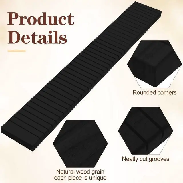 Alt view image 4 of 7 - 6 Pcs Wooden Name Badge Holder ID Badge Tray Organizer Name Tag Holders Note Card Organizer Plate Table Holders Sign Decor for Office Business, 23.62 x 3.5 x 0.75 Inch(Black)