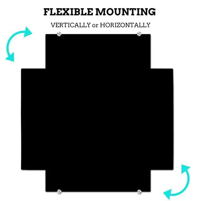 Alt view image 5 of 7 - Magnetic Black Glass Dry Erase Board, 90 x 60 cm, Modern Tempered Glass Whiteboard for Wall, Frameless White Board with Marker Tray, 4 Markers, 2 Magnets, 1 Eraser