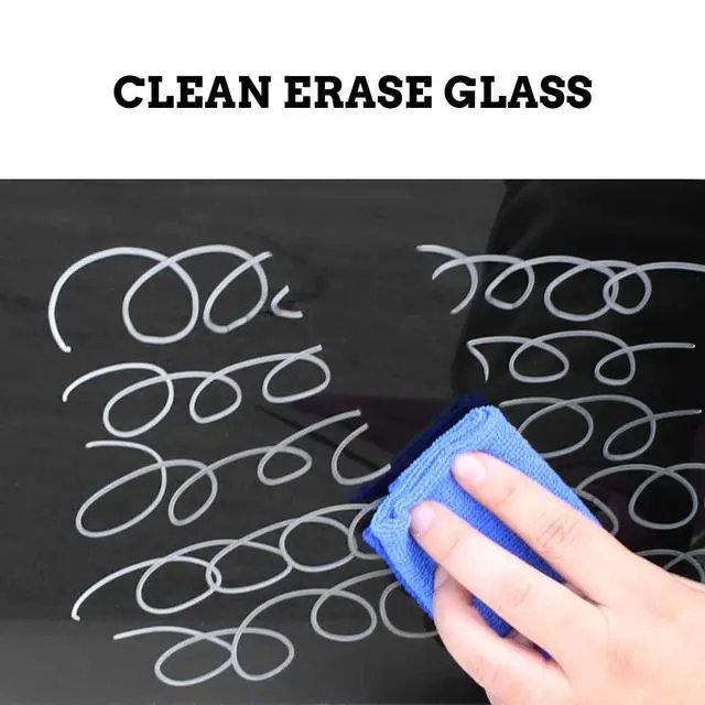 Alt view image 4 of 7 - Magnetic Black Glass Dry Erase Board, 90 x 60 cm, Modern Tempered Glass Whiteboard for Wall, Frameless White Board with Marker Tray, 4 Markers, 2 Magnets, 1 Eraser
