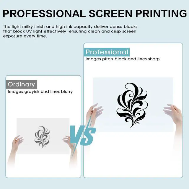 Alt view image 3 of 7 - Waterproof Inkjet Transparency Film 13 x 19 Inch, 5 Mil 150 Sheets Professional Grade Printable Transparency Film for Silk Screen Printing, Overhead Projector, Crafts