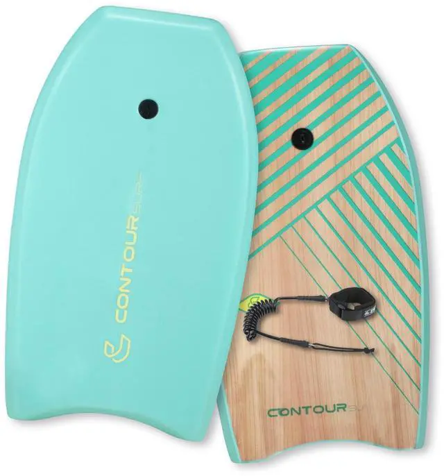 Main image of Reed Body Board 33 Inches Bodyboard Body Boards for Beach Kids Lightweight EPS Core Dual Channel Double Swivel Coiled Wrist Leash for All Surfing Levels