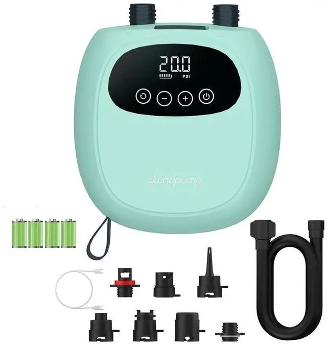Main image of Paddle Board Electric Pump, Rechargeable Battery-Powered Auto-Off | 20 PSI Portable Cordless Dual-Stage Inflation/Deflation, with 7 Valve Adapters, Inflatables for Kayaks, Wind Wings, SUPs