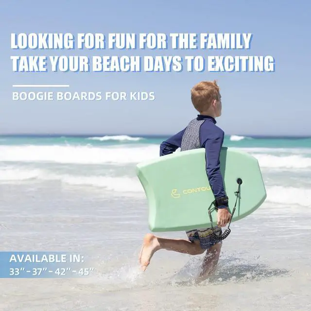 Alt view image 6 of 6 - Reed Body Board 33 Inches Bodyboard Body Boards for Beach Kids Lightweight EPS Core Dual Channel Double Swivel Coiled Wrist Leash for All Surfing Levels